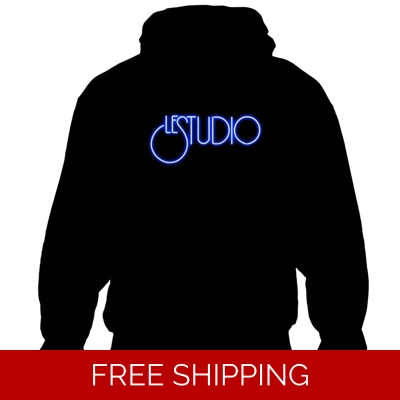 A Le Studio Hoodie White & Blue Logo